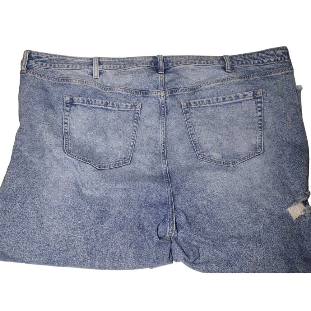 Torrid High Waisted Distressed Cropped Jeans Size 28S Blue Stretch Med Wash READ - Picture 4 of 8